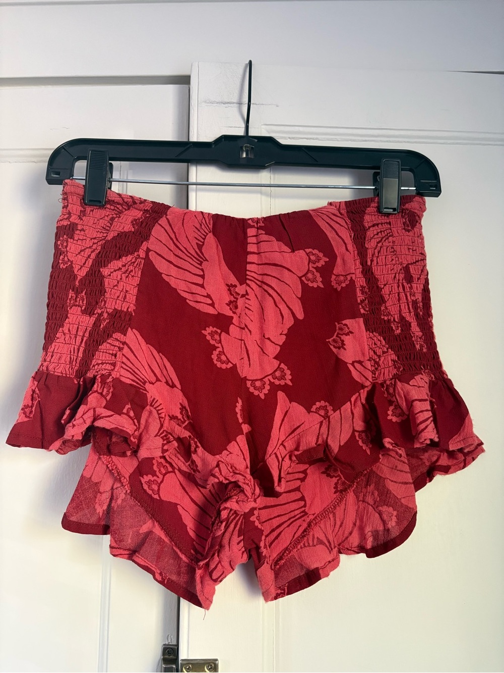 Free People Floral Ruffle Smocked Shorts